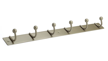 Richelieu T16921184: 19-5/8" Utility 6-Hook w/Ball Tip Wall Rack - Matte Nickel