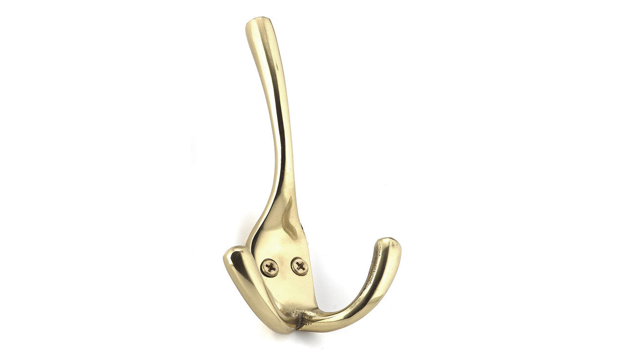 Richelieu T5611130: 4-1/2" Utility Triple Wall Hook - Polished Brass