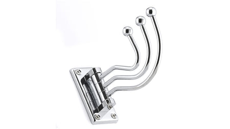 Richelieu T5612140: 3-1/16" Utility Triple Swivel Wall Hook - Polished Chrome