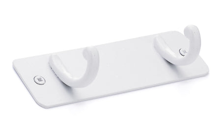 Richelieu T561930: 5-21/32" Utility 2-Hook Wall Rack - White