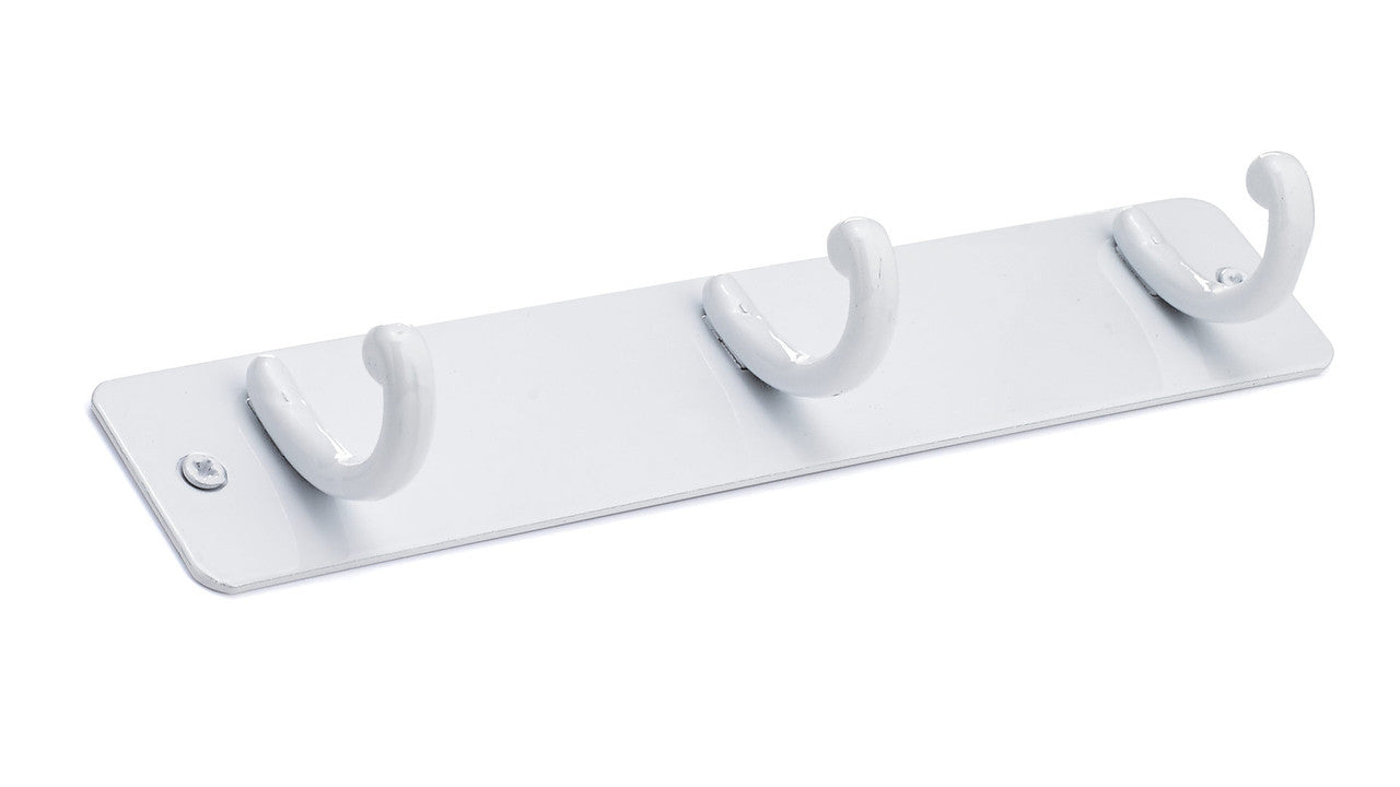 Richelieu T562030: 9" Utility 3-Hook Wall Rack - White