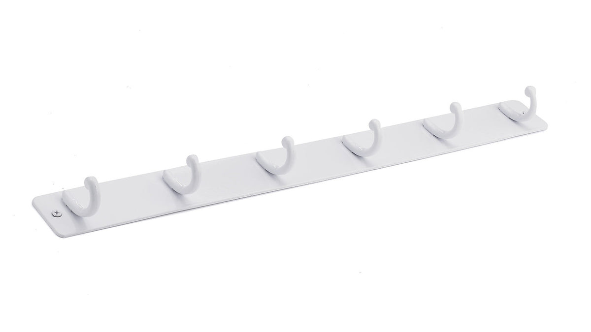 Richelieu T562230: 19-5/8" Utility 6-Hook Wall Rack - White