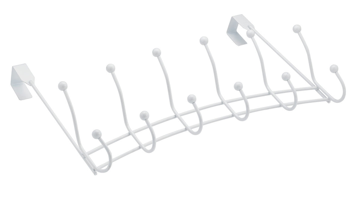 Richelieu T7260130: 20" Utility Wire 6-Hook Over The Door Rack - White