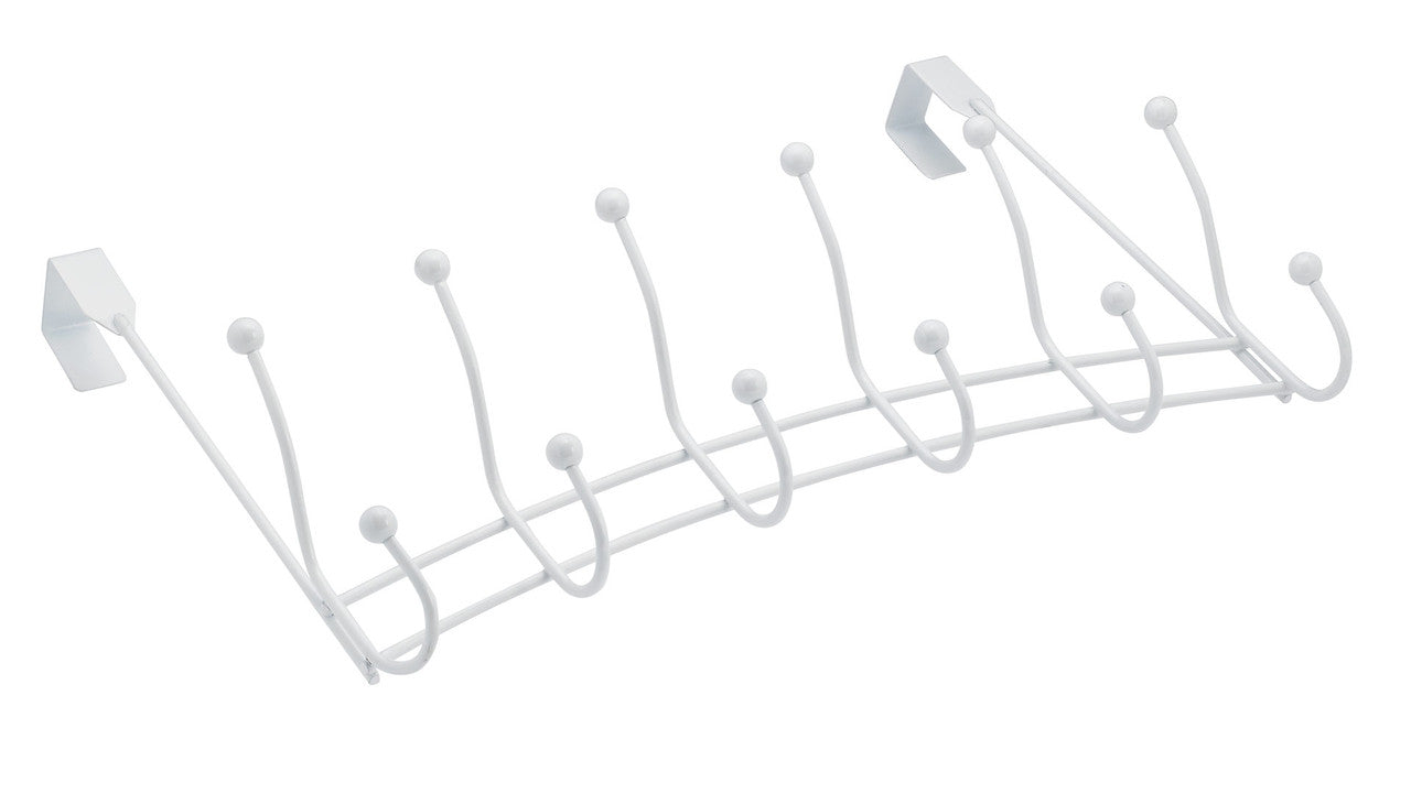 Richelieu T7260130: 20" Utility Wire 6-Hook Over The Door Rack - White