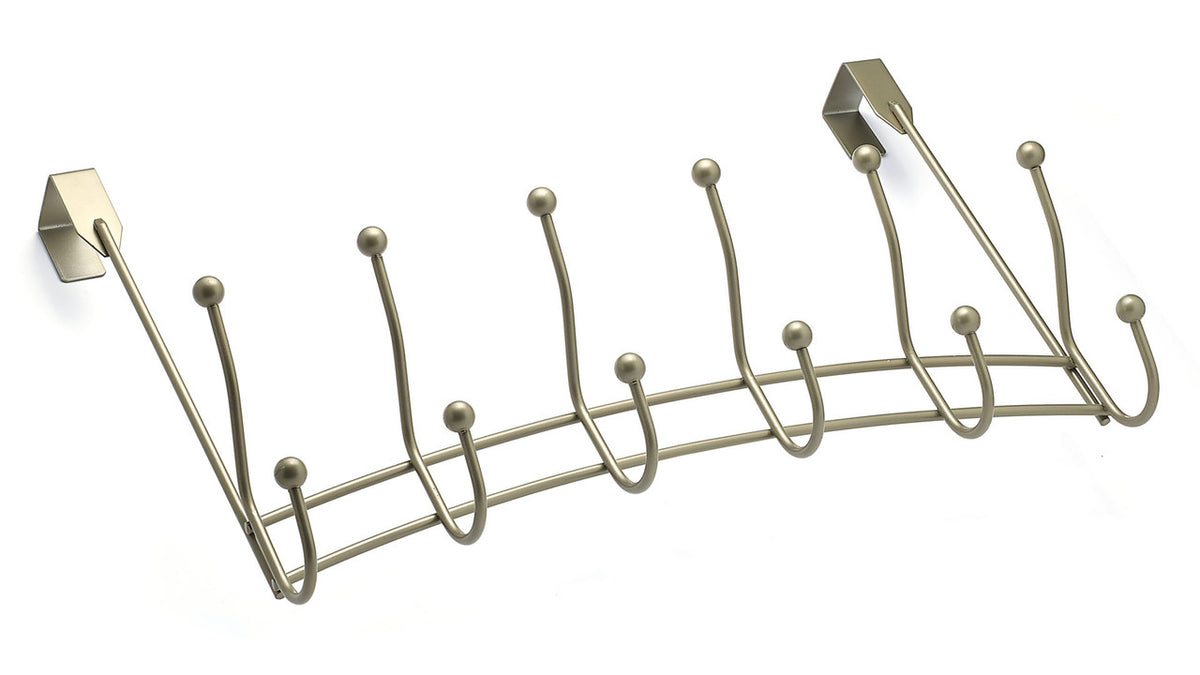 Richelieu T72621184: 20-3/8" Utility 6-Hook Over The Door Rack - Pewter