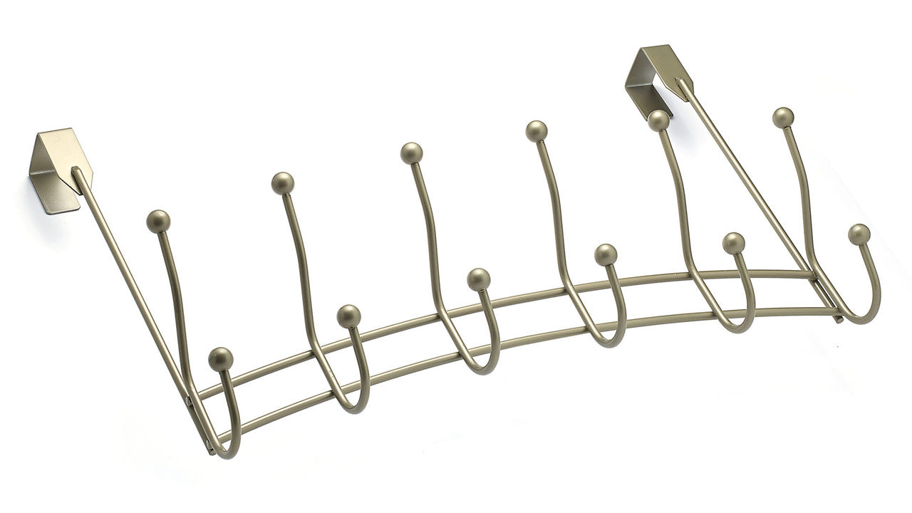 Richelieu T72621184: 20-3/8" Utility 6-Hook Over The Door Rack - Pewter