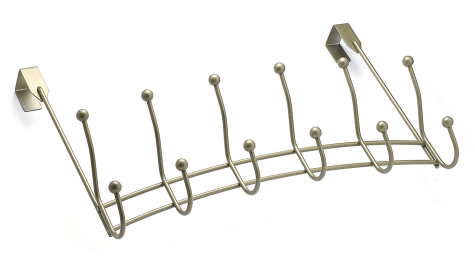 Richelieu T72621184: 20-3/8" Utility 6-Hook Over The Door Rack - Pewter