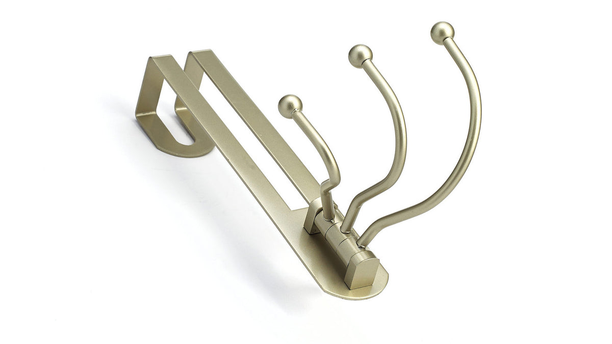 Richelieu T79921184: 16" Utility Triple Swivel Over The Door Hook - Pewter