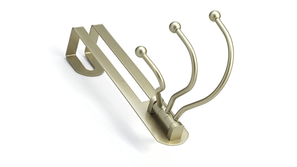 Richelieu T79921184: 16" Utility Triple Swivel Over The Door Hook - Pewter
