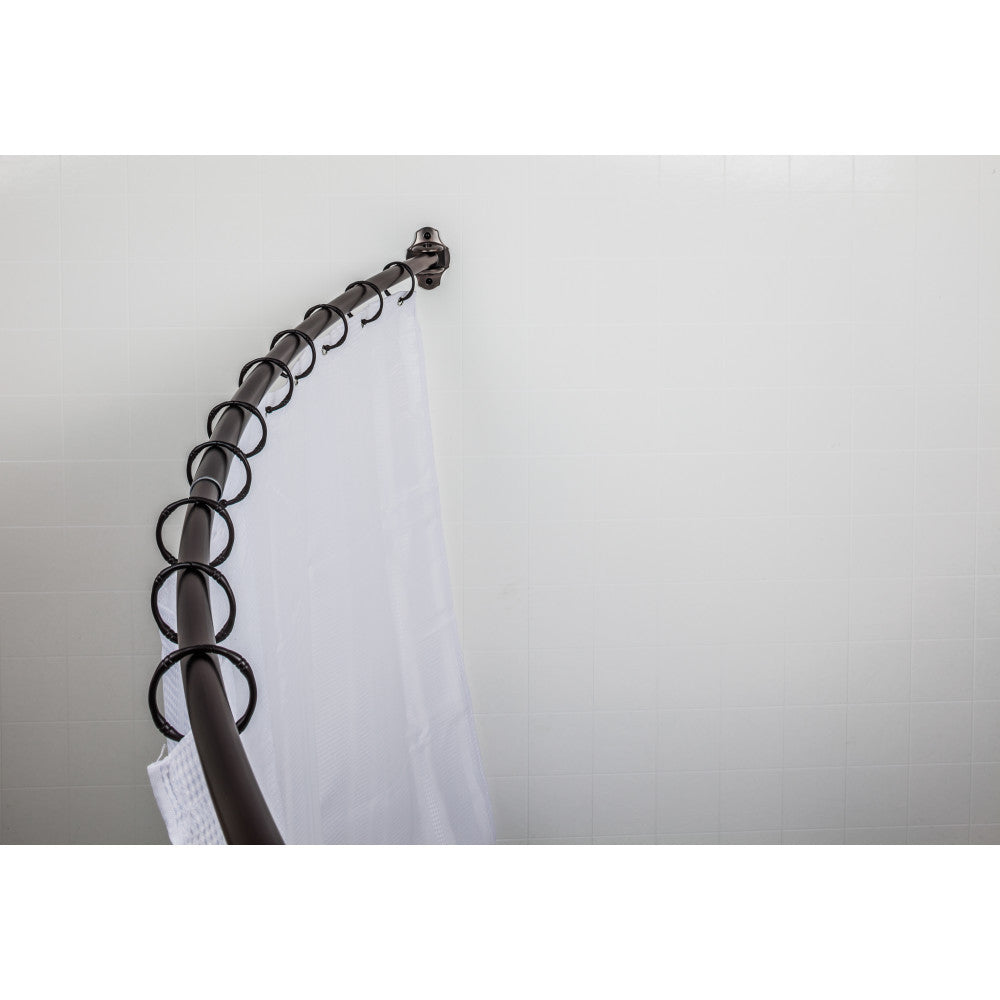 Elements SR02-DBAC-R: Adjustable Curved Shower Rod - Brushed Oil Rubbed Bronze