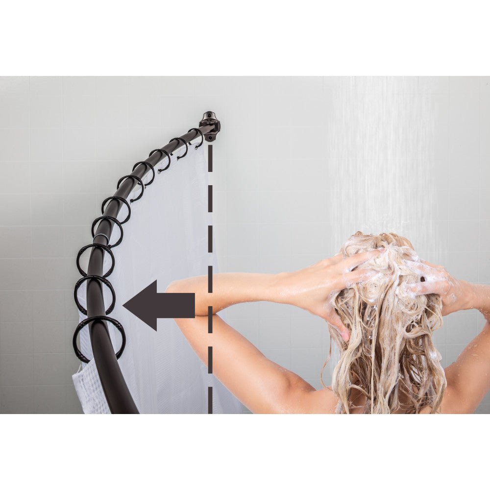 Elements SR02-DBAC-R: Adjustable Curved Shower Rod - Brushed Oil Rubbed Bronze