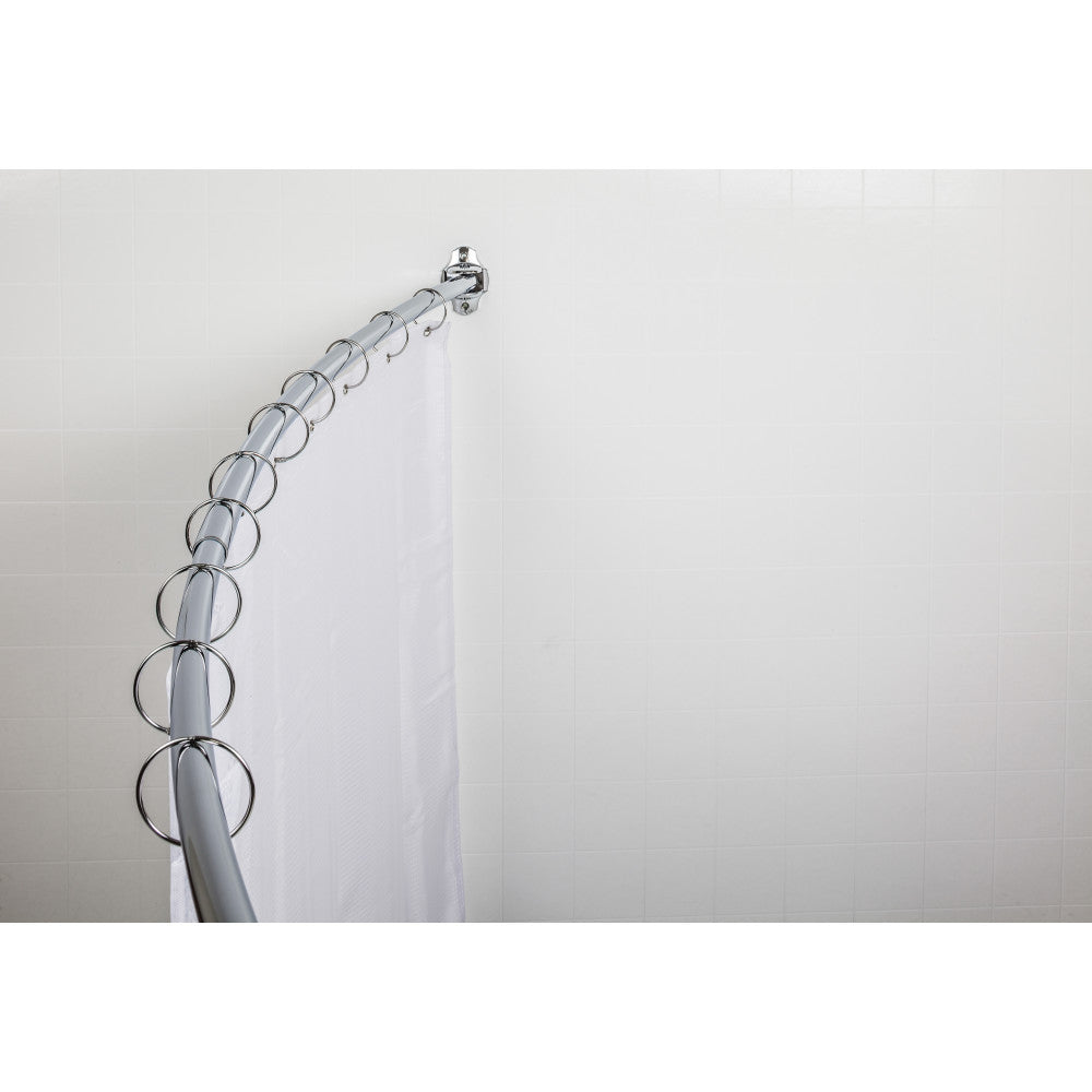 Elements SR02-PC-R: Adjustable Curved Shower Rod - Polished Chrome