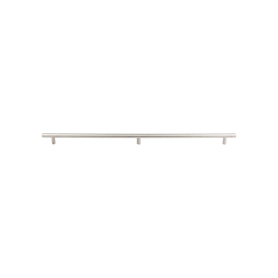 Top Knobs SS12: 37-3/16" cc Solid Round Bar Cabinet Pull - Stainless Steel