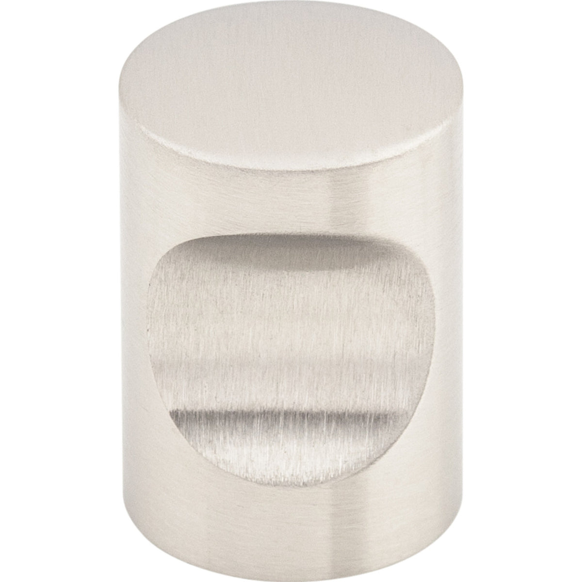 Top Knobs SS20: 5/8" Indent Cylinder Cabinet Knob - Stainless Steel
