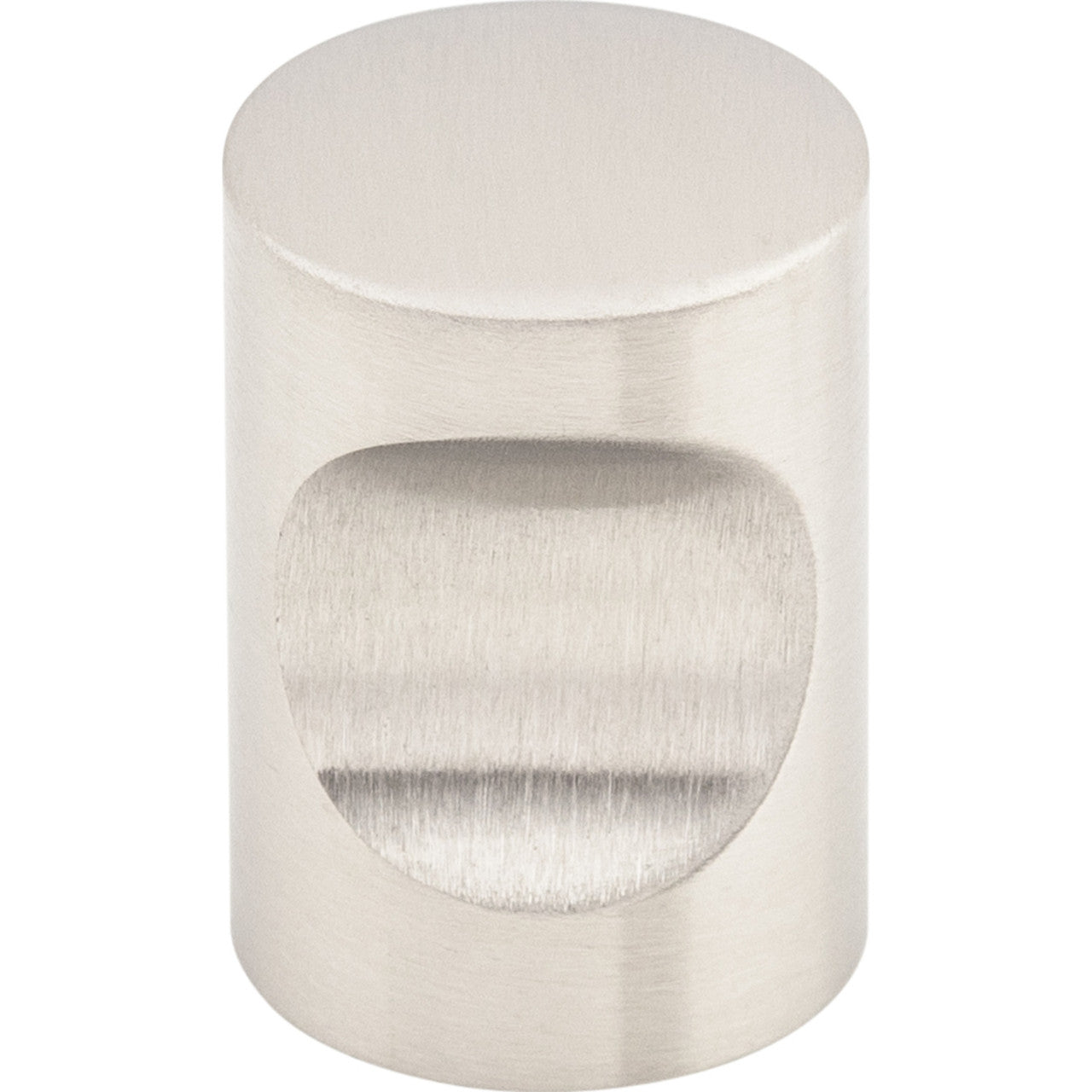 Top Knobs SS20: 5/8" Indent Cylinder Cabinet Knob - Stainless Steel