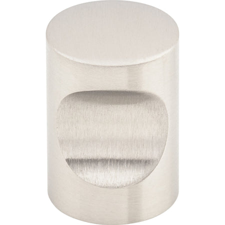 Top Knobs SS20: 5/8" Indent Cylinder Cabinet Knob - Stainless Steel