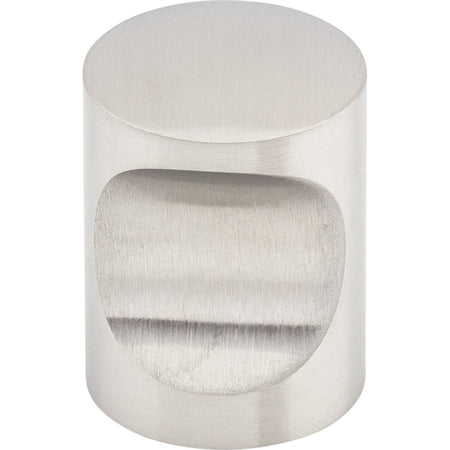 Top Knobs SS21: 13/16" Indent Cylinder Cabinet Knob - Stainless Steel