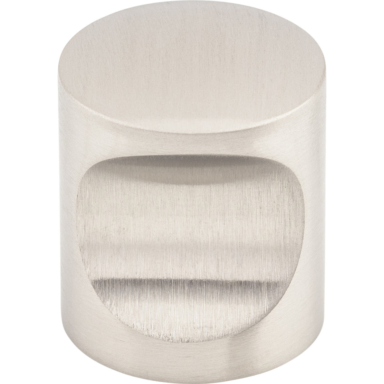 Top Knobs SS22: 1" Indent Cylinder Cabinet Knob - Stainless Steel
