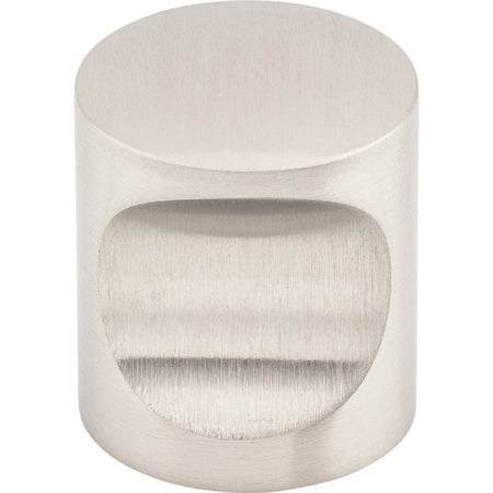 Top Knobs SS22: 1" Indent Cylinder Cabinet Knob - Stainless Steel