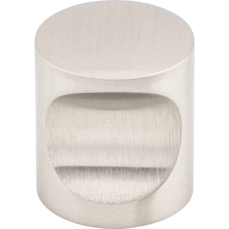 Top Knobs SS22: 1" Indent Cylinder Cabinet Knob - Stainless Steel