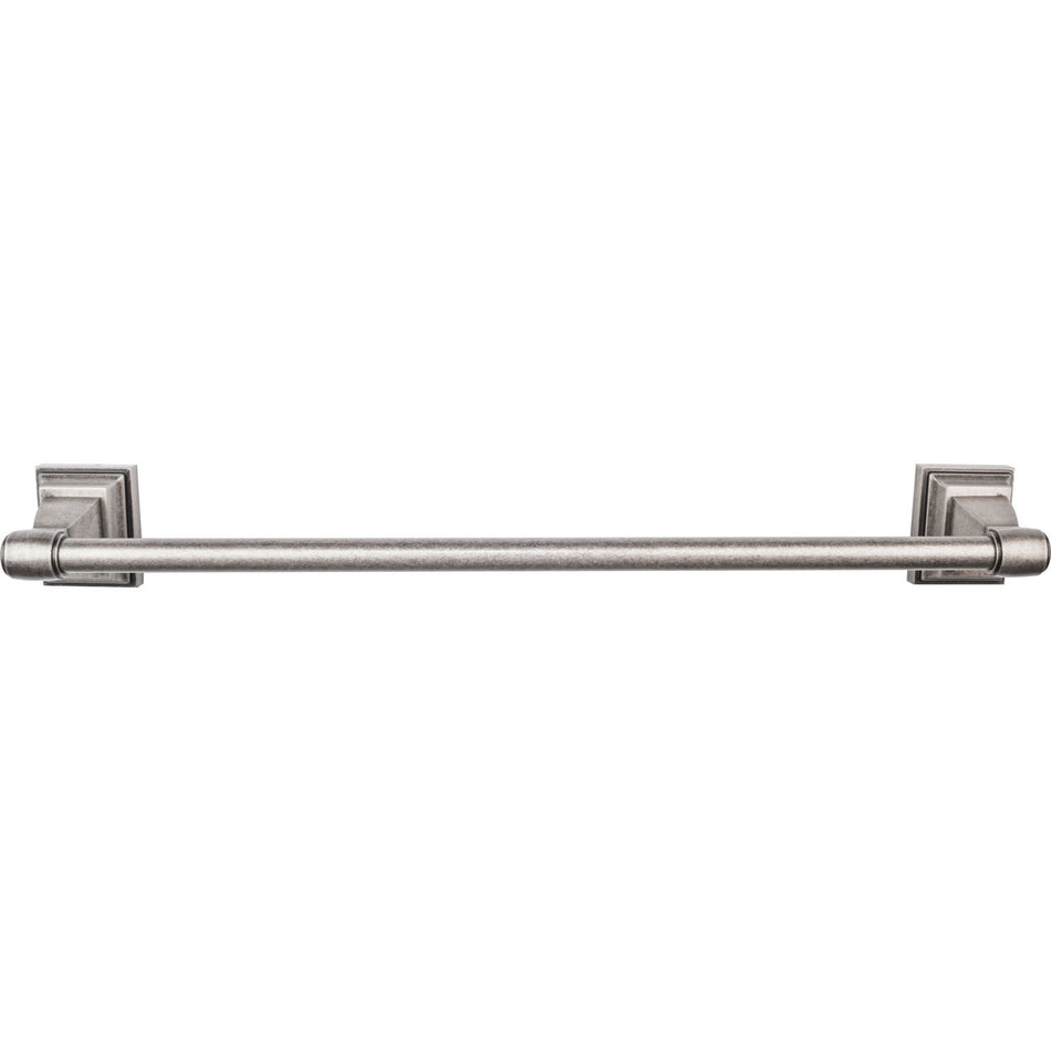 Top Knobs STK10AP: 30" cc Stratton Single Towel Bar - Antique Pewter