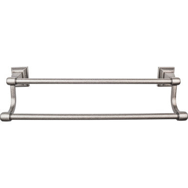 Top Knobs STK11AP: 30" cc Stratton Double Towel Bar - Antique Pewter