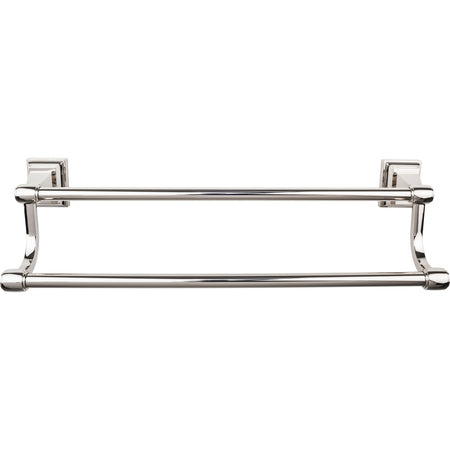 Top Knobs STK11PN: 30" cc Stratton Double Towel Bar - Polished Nickel
