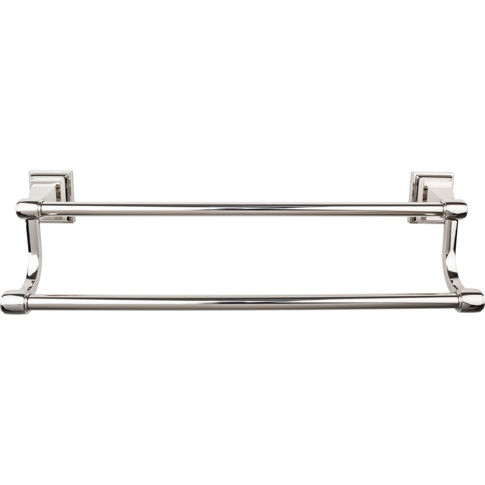 Top Knobs STK11PN: 30" cc Stratton Double Towel Bar - Polished Nickel