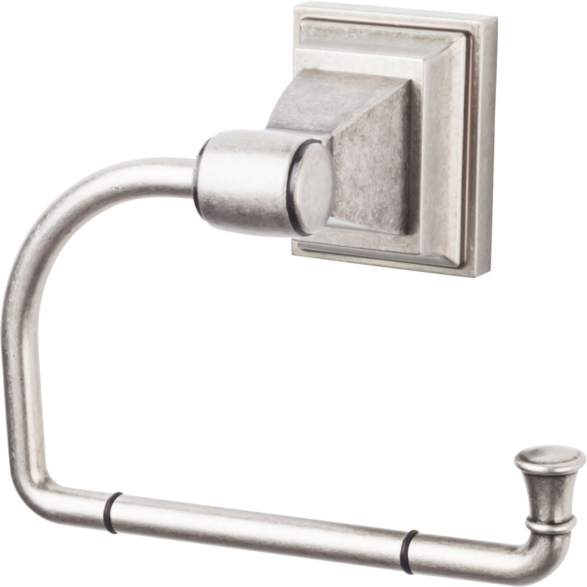 Top Knobs STK4AP: Stratton Single Arm Tissue Roll Holder - Antique Pewter