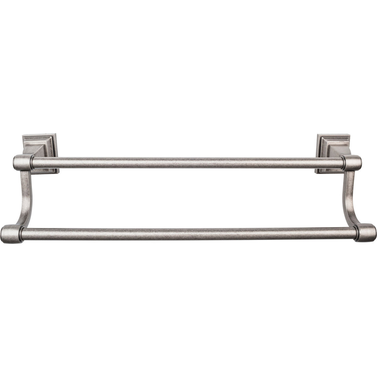 Top Knobs STK9AP: 24" cc Stratton Double Towel Bar - Antique Pewter