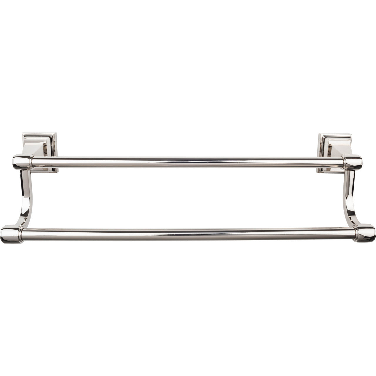 Top Knobs STK9PN: 24" cc Stratton Double Towel Bar - Polished Nickel