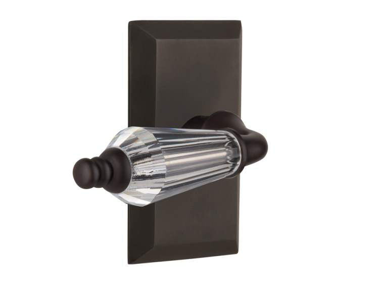 Nostalgic 714206: Studio Backplate w/Parlour Lever Single Dummy Door Set - Oil-Rubbed Bronze