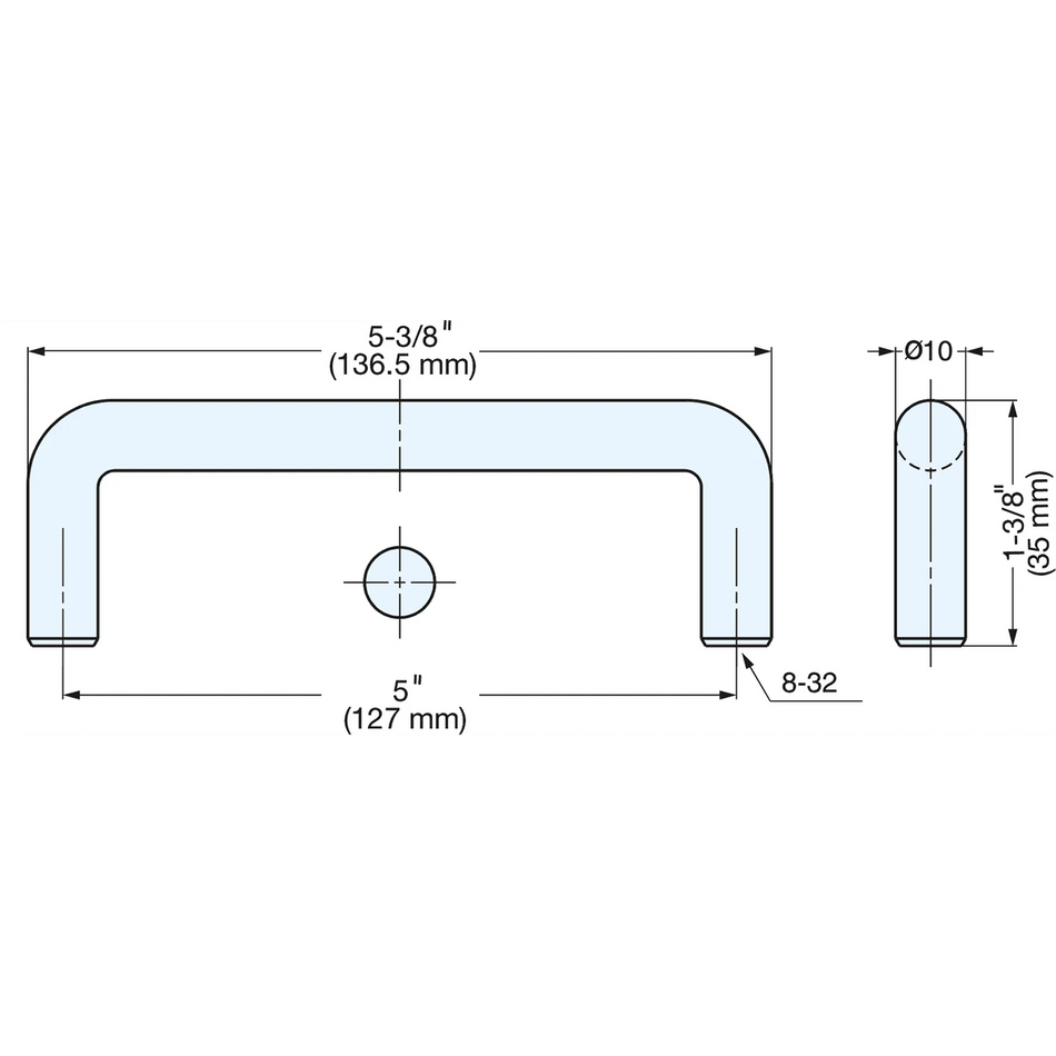 Sugatsune SWF-650: 5"cc Wire Cabinet Pull - Satin Stainless Steel