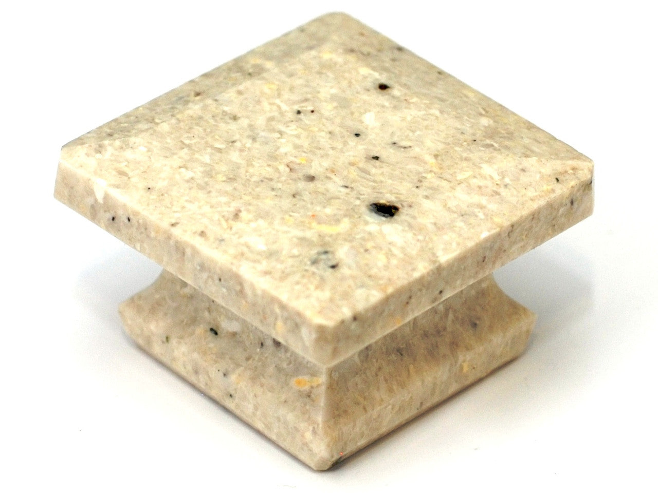 Cal Crystal SY-3: 1-5/8" Square Marble Cabinet Knob - Beige