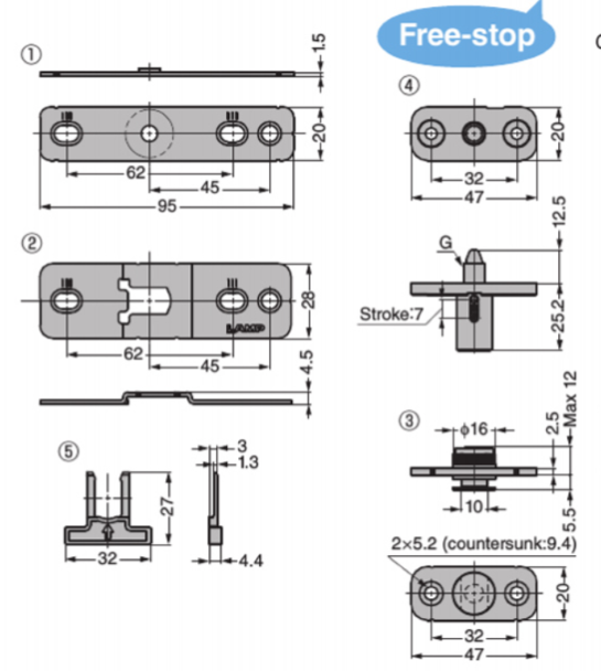 Sugatsune HG-PTH30: Pivot Torque Hinge - Stainless Steel