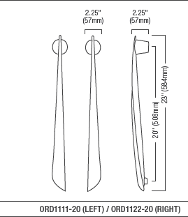 Forms+Surfaces 20" cc Orion Asymmetrical Door Pull - Stainless Steel Grip/Bronze Standoff