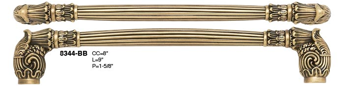 Edgar Berebi 8344FG: 8" cc Geneve Small Appliance Pull - Florentine Gold