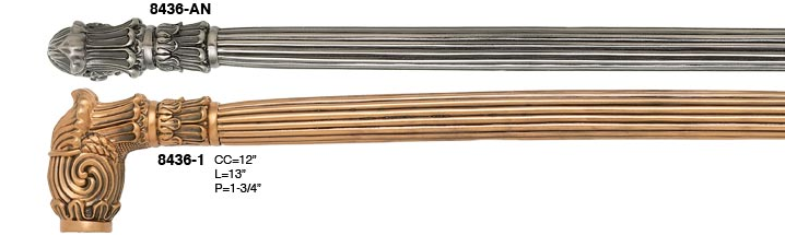 Edgar Berebi 8436FG: 12" cc Geneve Small Appliance Pull - Florentine Gold