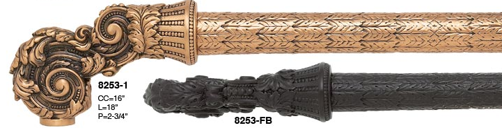 Edgar Berebi 8694FG: 12" cc Lion In Winter Appliance Pull - Florentine Gold