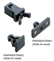 Sugatsune PR4PKB/STRIKE1: Wood Mount Strike Plate for PR-4PK Touch Latch - Black