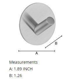 Smedbo 1090 series Beslagsboden Single Wall Hook spec diagram