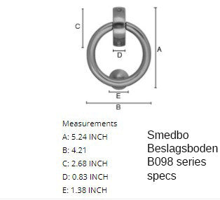 Smedbo B098KM: Beslagsboden Ring Door Knocker - Brushed Chrome