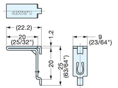 Sugatsune SPE-FB20S: SPE 1820 Series Shelf Support - Plain Stainless Steel