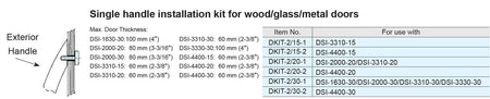 Single Handle Installation Kit for Wood/Metal/Glass Doors