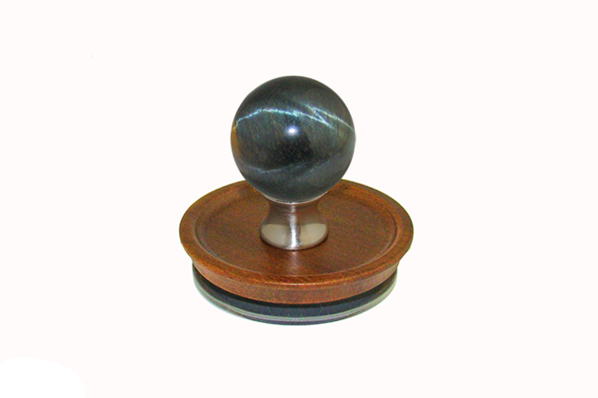 Gemstone TEYB-L-15: Acacia Wooden Lid with Tiger Eye Blue Handle