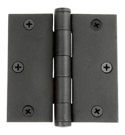 Acorn TJ4BP: 3-1/2 x 3-1/2" Butt Hinge w/Button Tip - Smooth Iron