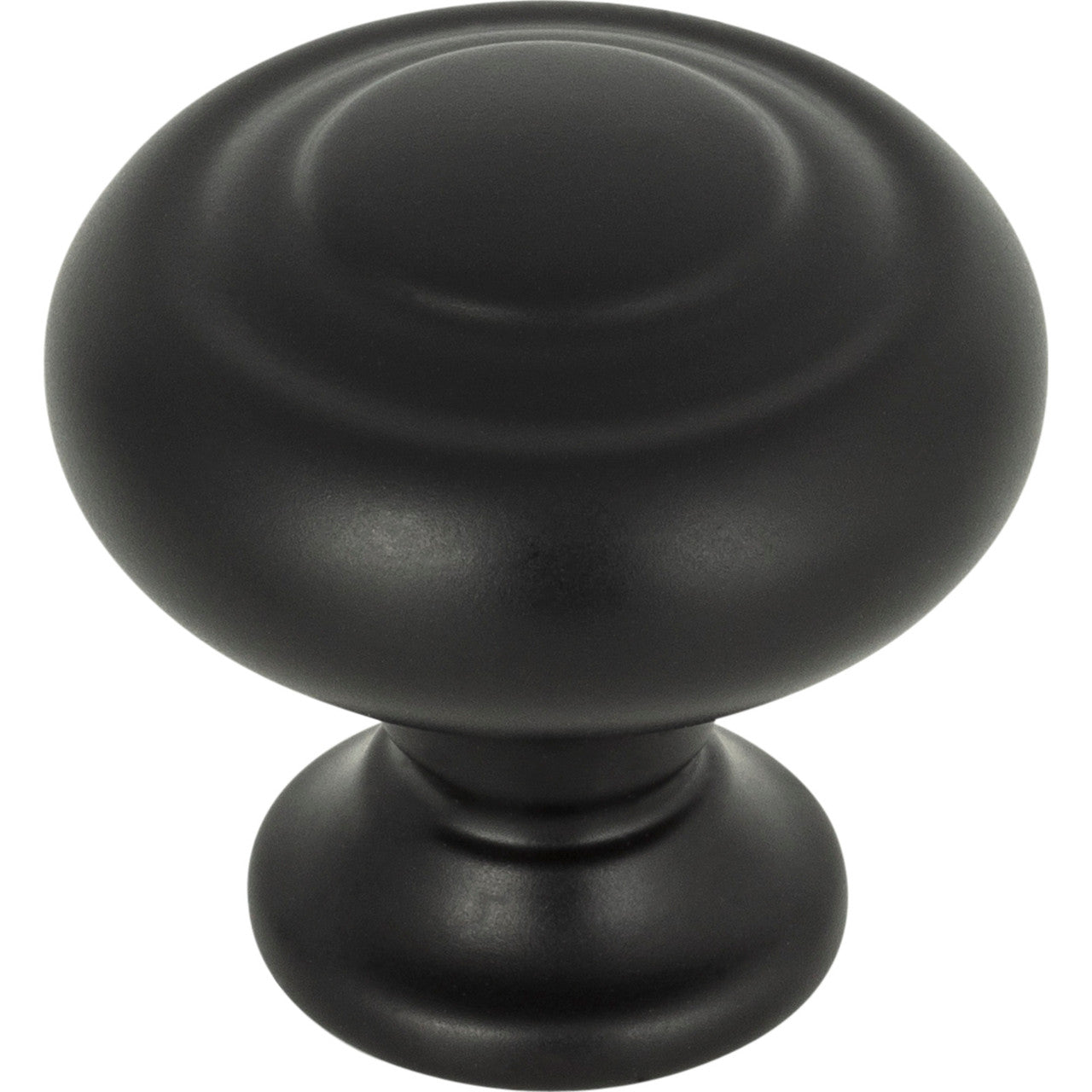 Top Knobs TK1000BLK: 1-1/4" Kent Round Cabinet Knob - Flat Black