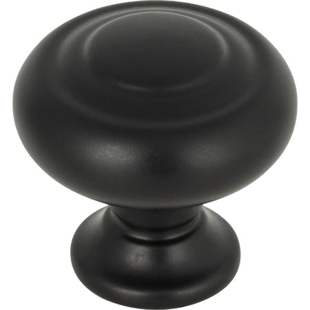 Top Knobs TK1000BLK: 1-1/4" Kent Round Cabinet Knob - Flat Black