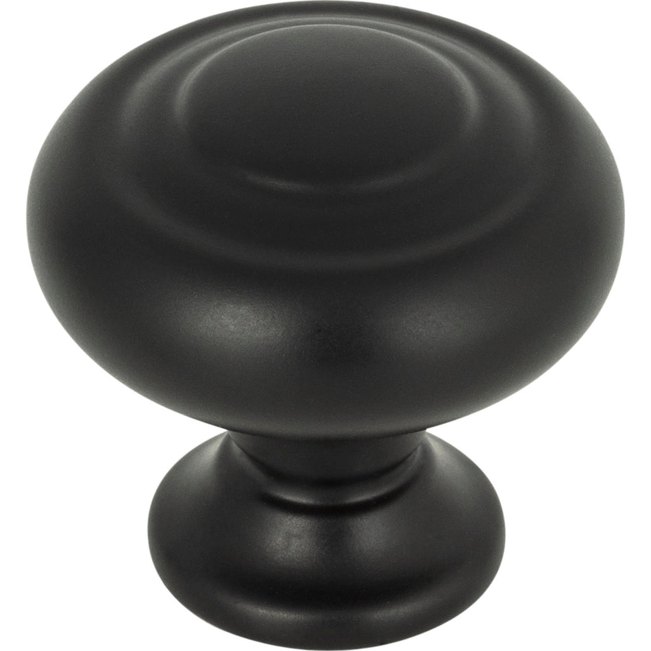 Top Knobs TK1000BLK: 1-1/4" Kent Round Cabinet Knob - Flat Black