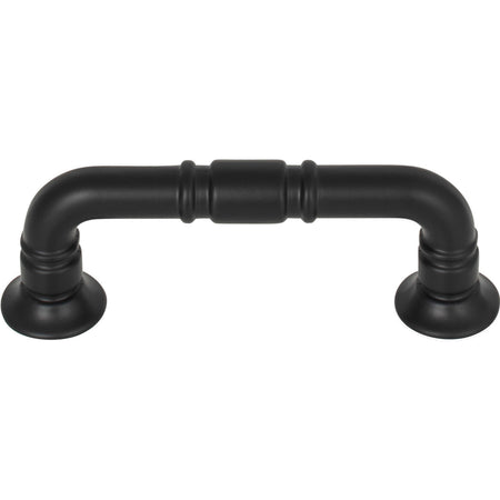 Top Knobs TK1001BLK: 3" cc Kent D-Handle Cabinet Pull - Flat Black